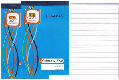 First Click Writing Pad Notebook 2 Booklet 160 Pages (80 Sheets) Daily use writing notebook Regular Notebook BOTH SIDE RULED FOR BOTH SIDE USES 22X14 CM 160 Pages