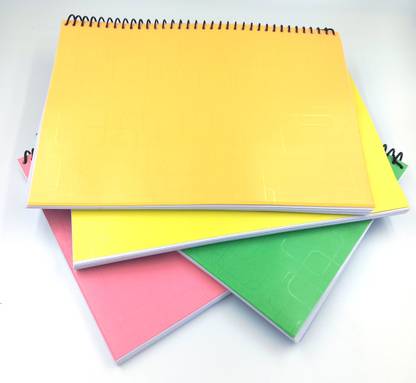 PerDay Spiral Notebook A4 Size Unruled White Plain Page Soft Cover Spiral Bound Color A4 Notebook Unruled 200 Pages
