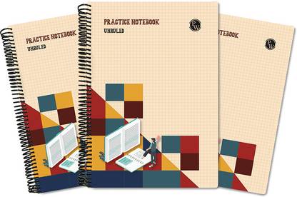PW Physics Wallah Practice Notebook Unruled Set of 3 Regular Notebook Unruled 280 Pages