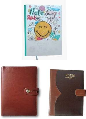 The Startup Bazaar Combo pack Lether Diary New Button Diary Office Diary B5 Diary 2024-2025 200 Pages