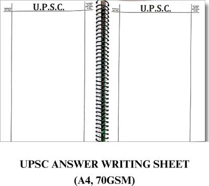 Ranker UPSC Answer Writing Booklet for MAINS Exam Practice by RANKERS A4 Notebook Plain 300 Pages