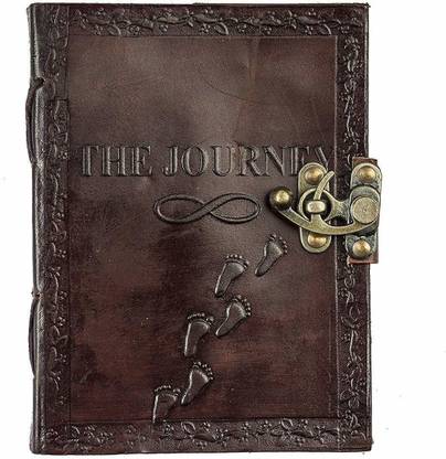 Anshika International Vintage Leather Diary with Engraved Journey Brown 7 x 5 Inch Regular Diary Unruled 100 Pages