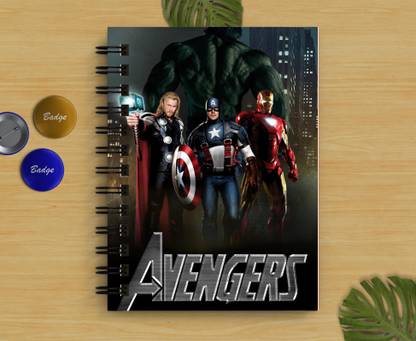 DI-KRAFT Handcrafted Avengers Print diary A5 Diary Unruled 160 Pages