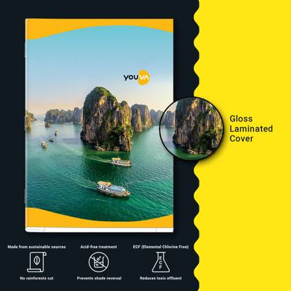 NAVNEET Youva Soft Bound Long Book 21x29.7 cm Single Line A4 Notebook Single Line 172 Pages