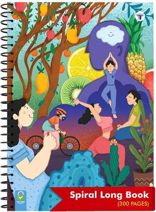 Target Publications Spiral Notebooks | 400 Pages Ruled Paper | A4 Size Paper | Spiral Binding Single Line Book | Useful as Writing Book, Rough Copy or College Notes | 8.27 inch x 11.69 inch | GSM 58 A4 Notebook Ruled Pages 400 Pages