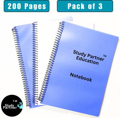 S P EDU NOTEBOOK SPIRAL NOTEBOOK combo size A4 Notebook UNRULED 200 Pages