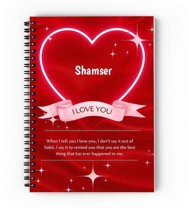 GIFTUATION Love Shamser /spiral diary & gift for couples A5 Diary Unruled 140 Pages