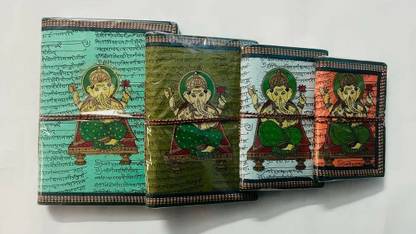Badgoti Handicrafts Handmade GANESH Diary, Set of 4 Regular Diary UNRULING 300 Pages