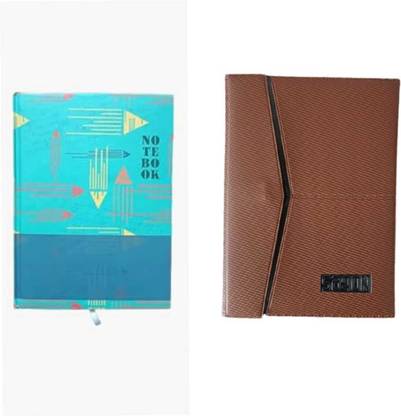 The Startup Bazaar Combo pack Lether Diary And Notebook New Button Diary Office Diary B5 Diary 2024-2025 200 Pages
