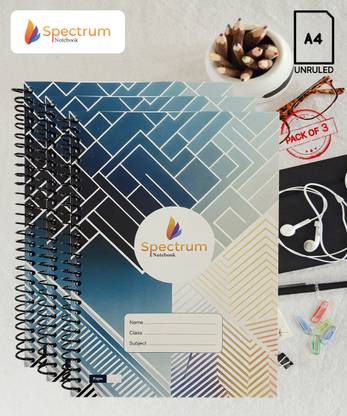 GARGANDASSOCI SPECTRUM A4 Notebook PLAIN AND UNRULLED 180 Pages
