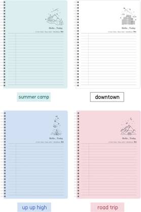 Dalgaru Seoul in My Bag Cute Korean Aesthetic Planning Studying Spiral Softcover Assorted Notebook Single Line 128 Pages