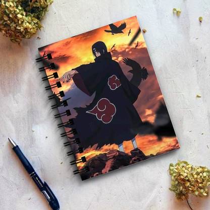 THEME VINTAGE Naruto Anime Itachi Uchiha Sunrise Scene Designer Notebook A5 Notebook Unruled 160 Pages