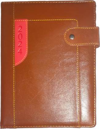 ShreeGanadhish Faux Leather Diary Organizer / Executive / Notebook|Flap Closure|Monthly Planner B5 Diary Ruled 365 Pages