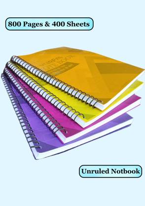 UNIQPAL Set of 4 A4 Notebook plain 200 Pages
