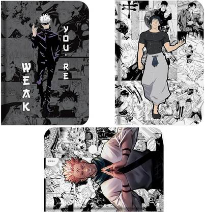 Flexible Solution Anime Gojo You're Weak + Sukuna King of Curses + Toji Fushiguro A5 Notebook Ruled 96 Pages