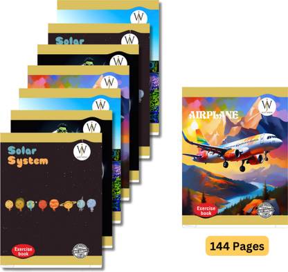 SHINI LIFESTYLE Just Write Notebook Single Line Notebook for Students, Office | Set of 7 Regular Notebook YES 144 Pages