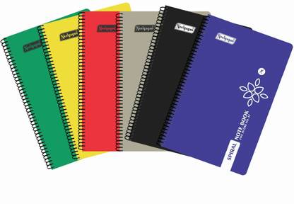 NEELGAGAN Spiral Note Book No.67 Five In One Colored Page 20 Sheet Each Color A5 Notebook P-5 (14.5 cm x 22.5 cm) Ruled 200 Pages