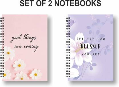 Radhikawold combo of 2 Notebooks Book-size Diary Unruled 180 Pages