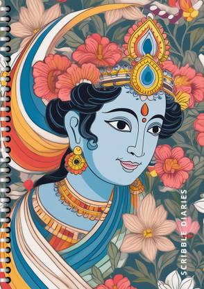 Scribble Handcrafted krishna radha Spiro Hard Bound Gift Doodle Diary A5 Diary Unruled 60 Pages