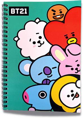 The K Fandom BT21 Notebook A5 Notebook Ruled Pages 100 Pages