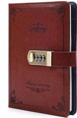 Orrda Innovation Lock Diary Number Combination Lock Diary Personal Organizer Book A5 Journal Single Line 200 Pages