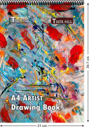 TigerHill SPIRAL ARTIST DRAWING BOOK With Certificate (150 GSM) (21 cm × 29.7 cm) A4 Notebook Plain 48 Pages