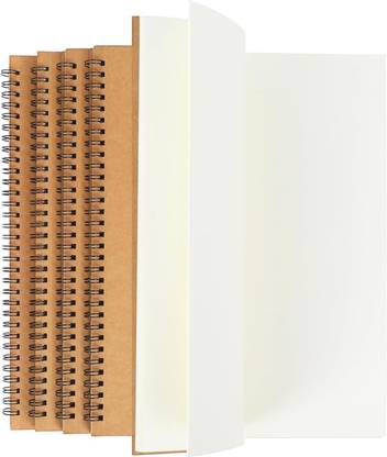 INNAXA Wirebound Notebook, Horizontal Line Paper Notepad, Ruled Black Kraft Cover A4 Notebook Blank 100 Pages