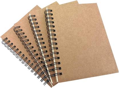 TWONE Spiral Notebook Joural,Wirebound Sketch Book NotePad Diary Memo Planner A6 Notebook Blank 120 Pages