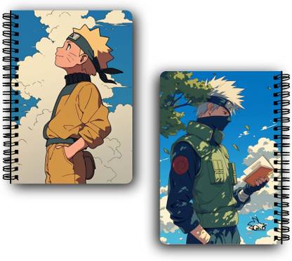 Goku Ki Dukan Naruto Kakashi Anime Diary | 100Gsm Off-white Paper | Free Naruto Sticker A5 Diary unruled 120 Pages