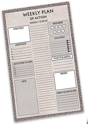 TREASURE TALES WEEKLY PLAN OF ACTION,Schedule Your Day, Manage to-do List and Track Wellness A4 Diary Ruled 70 Pages
