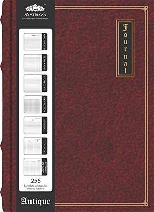 matrikas Antique Standard Journal - 256 Pages, Maroon A5 Journal Ruled 256 Pages