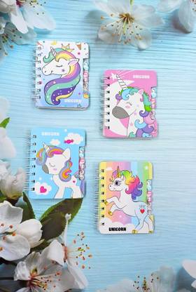 IDYLLIC Cute Small Unicorn Diaries Mini Note Book Ruled 80 Pages
