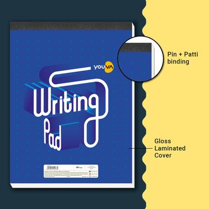 NAVNEET Youva Patti Bound 21.5x28.5 cm Single Line Regular Writing Pad Single Line 80 Pages