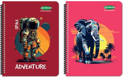SUNDARAM Spiral Long Book | S-13 (Ruled) & S-13P (Unruled) | 6 Units Each | A4 Notebook Single Line 300 Pages