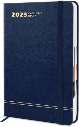 Jhingalala Hard Bound Leather Cover Executive Diary 2025 with Dates and Monthly Planner A5 Diary Ruled 344 Pages