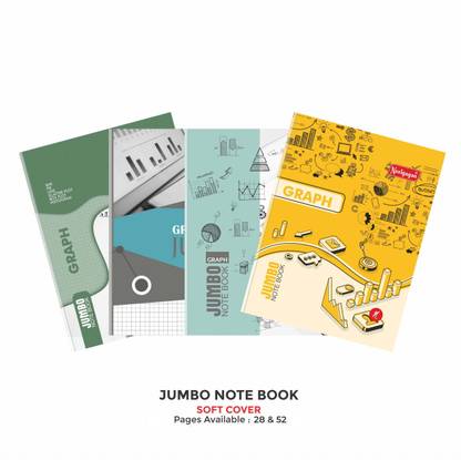 NEELGAGAN Jumbo Graph Notebook 28 Pages, (21cm X 27cm) Softcover Regular Note Book Graph 28 Pages