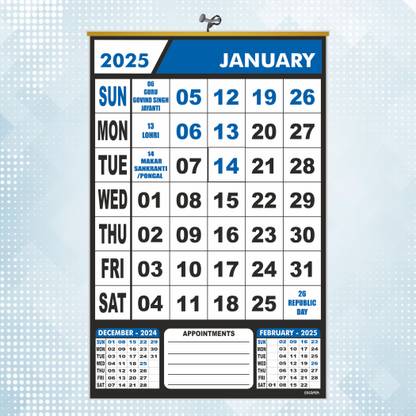 ESCAPER Classic 2025 Wall Calendar – Large Print, Monthly View, Easy Wall Hanging A4 Calendar Unrulled 12 Pages