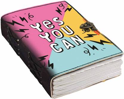 DI-KRAFT Printed Designer leather cover Diary with Lock For Office|Gift|SIZE 5*7 INCHES A5 Diary unruled 200 Pages