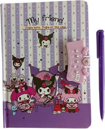 Gold Leaf Kuromi Cartoon character Themed Secret Diary. A5 Diary Ruled 80 Pages