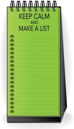 Nourish Desktop Standing Keep Calm and Make a List Green Regular Desk Planner Ruled 50 Pages