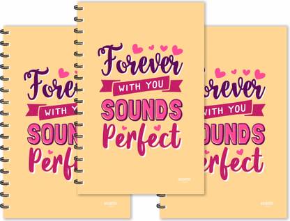 ESCAPER Forever with You Sounds Perfect Designer Diaries (Ruled - A5 Size - Pack of 3 Diaries) | Quotes Diary | Slogan Diary | Quotes on Diary A5 Diary Ruled 160 Pages
