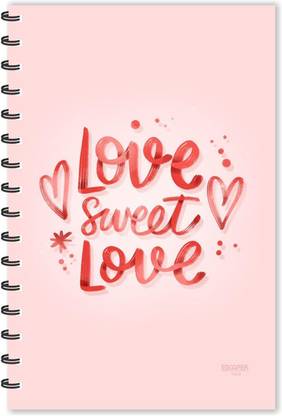 ESCAPER Love Sweet Love (Ruled - A5 Size - 8.5 x 5.5 inches) Designer Diary, Notebook A5 Diary Ruled 160 Pages