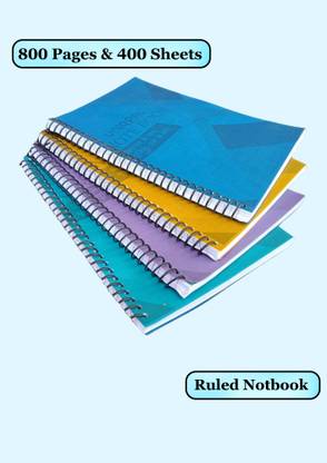 UNIQPAL Set of 4 A4 Note Book Ruled / Single Line 200 Pages