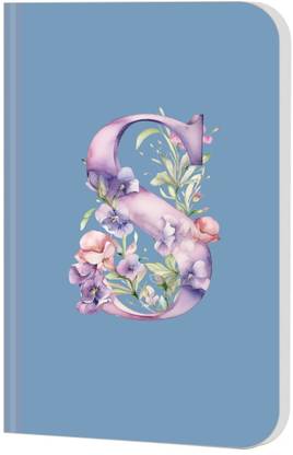 Raptech Premium Soft Bound Notebook Diary for Girls, Women Floral Design (Initial S) A5 Diary Unruled 144 Pages