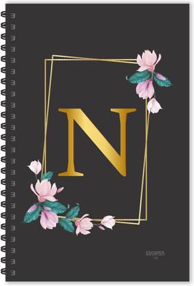 ESCAPER N letter diary (Ruled - A5), N initial Diary, N alphabet diary A5 Diary Ruled 160 Pages
