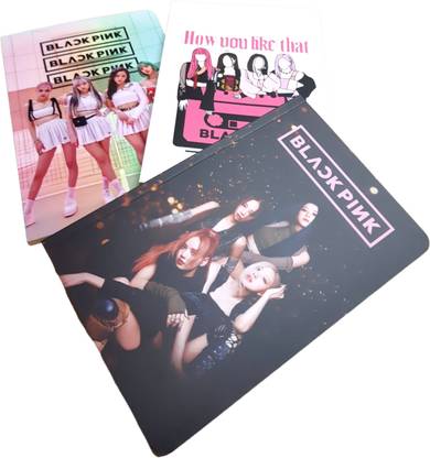 kistapo BlackPink 3 Unique Design | JENNIE KIM | LISA | JISOO | ROSE | A5 Ruled A5 Notebook Ruled 100 Pages