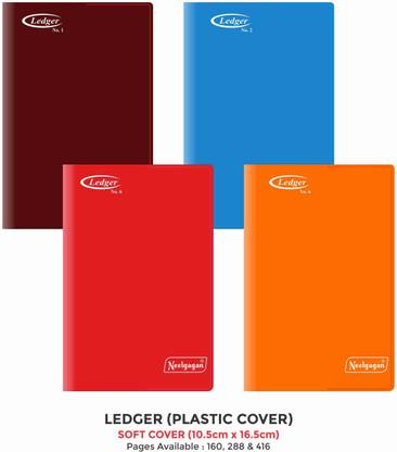 NEELGAGAN Ledger Note Book Size (No. 1), Soft Cover Plastic (10.0 X 13.2cm) Regular Notebook Ruled 160 Pages