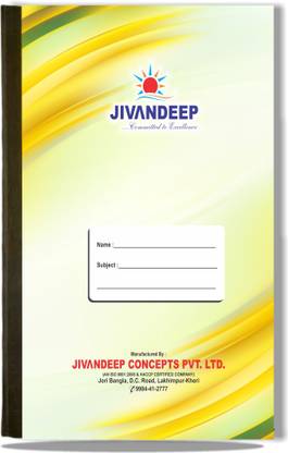 JDCPTL Jivandeep Concepts Daily use Register colourful cover with hard Binding cover A4 Journal Ruled 100 Pages