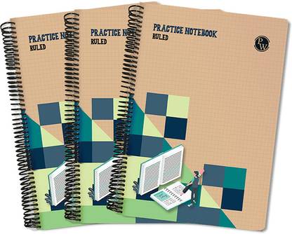 PW Physics Wallah Spiral Practice Notebook Set of 3 A4 Notebook Single Line Ruled 840 Pages