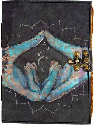 DI-KRAFT Shanka Mudra Printed Rexine Cover journal Diary with Vintage Old Pages-200 Pages A4 Diary Unruled 200 Pages